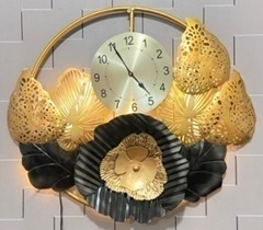 floral metal wall clock